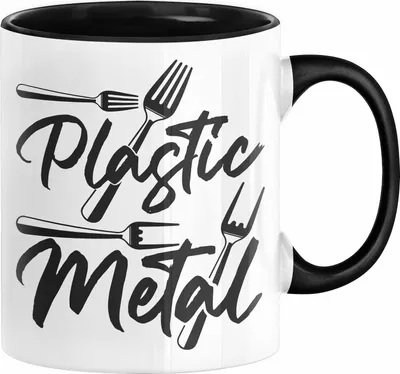 Produktbild von Heavy Metal Tasse Geschenk Plastic Metal Fans (Schwarz)