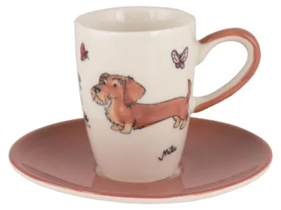 Produktbild von Mila Keramik Espresso-Tasse mit Untere Blooming Dackel