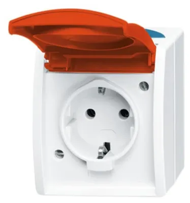 Obrázok produktu pre Busch-Jaeger 2083-0-0825, CEE 7/3, 2P+E, Červená, Biela, IP44, 250 V, 16 A