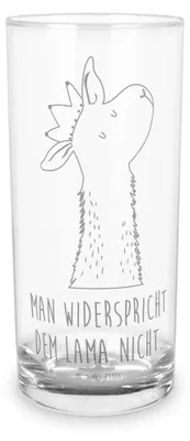 Produktbild von Mr. & Mrs. Panda Cocktailglas Lamakopf König 400 ml - Transparent - Geschenk, Wasserglas, Lama, Freundin, Papa, Lamas, Trinkglas, Longdrinkglas, Glas, Mama, Tumbler