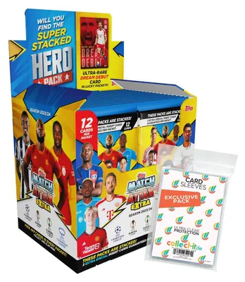 Produktbild von Bundle mit Match Attax Champions League 2023/24 EXTRA - Trading Cards - 1 Display (36 Booster) + Exklusive collect-it Hüllen