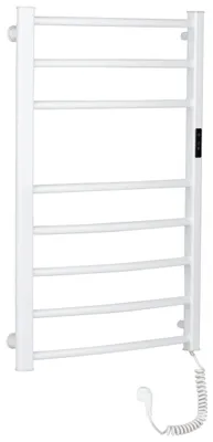 Productafbeelding van CERANO - Elektrische handdoekdroger Luca, met display - 128 W - wit, glanzend - 860x550 mm