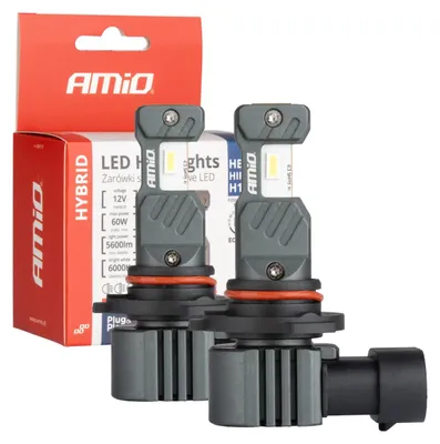 Obrázok produktu pre LED autožiarovky HYBRID HB3 HIR1 H10 6000K Canbus 60W Amio ECE R10-compliant