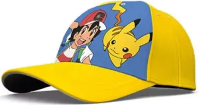 Produktbild von Pokemon Pikachu Ash Ketchum Kinder Basecap Baseball Kappe Mütze – Gelb / 52