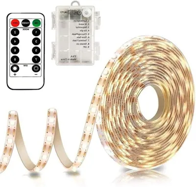Immagine prodotto di Striscia LED - Decorazione luminosa - Illuminazione d'atmosfera - A batteria - 3 metri, 90 LED - Bianco caldo