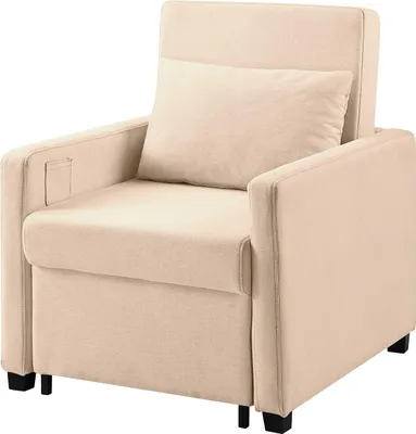 Produktbild von ATLANTIC home collection Schlafsessel JERRY, BxTxH: 74 x 89 x 89 cm, Liegefläche ca. 57 x 183 cm, mit Fernbedienungstasche, Farbe:Creme