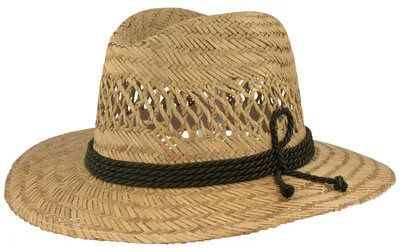 Luftiger leichter Stroh Trachtenhut Traveller aus 100% Stroh mit 4-Fach Kordel-Garnitur von Hut-Breiter in beige