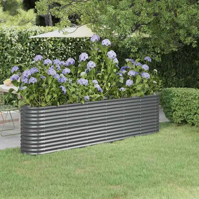 Image de VIDAXL -Planungsbox 260x40x68 cm Pulver -bezogener Stahl -Anthrazit -Verschärfen