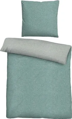 Produktbild von Biberna Melange Flanell-Wendebettwäsche 0840500-429, Größe 135x200 cm, fichte