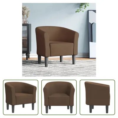 Image de The Living Store Clubsessel Braun Stoff