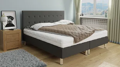 Obrázek produktu pro Kontinentální manželská postel 180x200 NECHLIN 1 - šedá