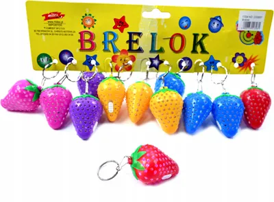 Produktbild von Leuchtender Erdbeere Schlüsselanhänger 12er Set - Süßer Anhänger für Rucksack - Perfektes Geschenk