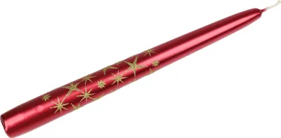 Produktbild von Spitzkerze "Glitzersterne" Rubin Rot 240/24 mm, Weihnachtskerzen von Steinhart Kerzen in RAL-Kerzen Güte Qualität