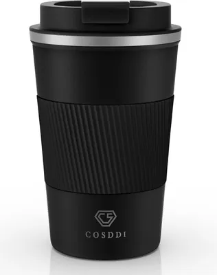 Image de CS COSDDI Gobelet thermique en acier inoxydable Travel Mug 380ml vide anti-fuite Gobelet de voiture à double paroi isolé