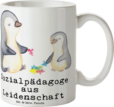 Produktbild von Mr. & Mrs. Panda Kaffeetasse Sozialpädagoge Leidenschaft - Weiß - Geschenk, Teetasse, Pott, Becher, Kaffeebecher, Tasse