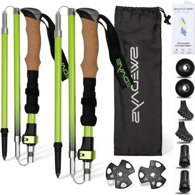 Productafbeelding van Famanu wandelstokken, inklapbare Nordic walking stokken - trekkingstokken, aluminium - lichtgewicht, verstelbaar van 115-135 cm