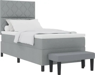 Immagine prodotto di vidaXL Letto a molle con testiera grigio chiaro 100 x 200 cm in tessuto