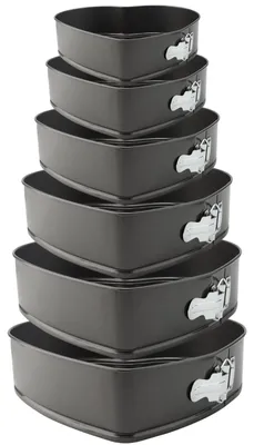 Herz-Kuchenform-Set, 6er, antihaftbeschichtet, 17,8–28,9 cm