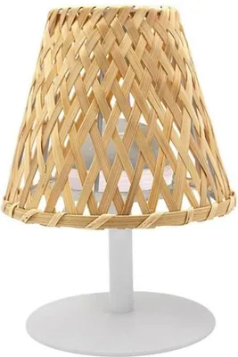 Produktbild von Ibiza 26 cm kabellose Tischleuchte – Natur-Bambus – Warmweißes und weißes LED-Licht