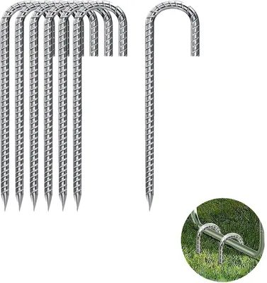Zdjęcie produktu dla Zestaw 6 ocynkowanych kotew do zakotwiania w gruncie, o długości 30 cm