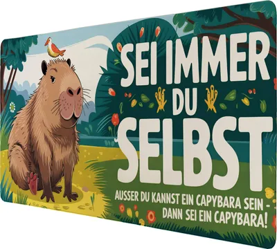 Produktbild von Capybara Motivation - Sei immer du selbst Schreibtischunterlage 89x40cm XXL