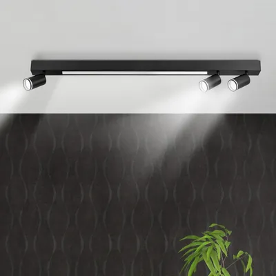 Zdjęcie produktu dla Reflektor sufitowy PARIS czarny 4xGU10x12W aluminium wym:19x100x6cm IP20 Polux