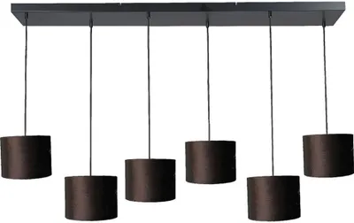 Produktbild von masterlight Pendelleuchte Venus 6-flammig Samt Schwarz 130x40cm