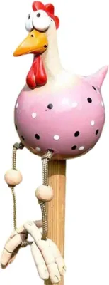 Produktbild von Keramik Huhn Garten Dekoration Harz Gartenpfahl Tier Figur Huhn Gartenpfahl Handgemachte Keramik Figur Gartendekoration Rosa