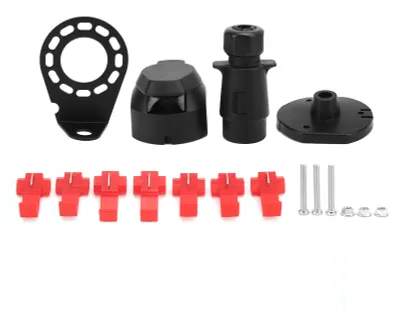 Zdjęcie produktu dla Zestaw złączy do przyczep 7-pinowych 92 x 50 mm Uniwersalny, odporny na korozję, trwały, wykonany z żelaza