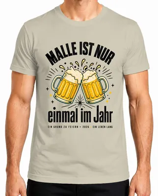 Obrázok produktu pre Malle – pánske tričko s potlačou „Bier Partyurlaub Mallorca Ballermann“, prírodná farba, veľkosť 3XL