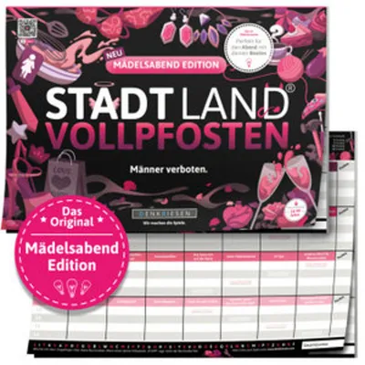 Produktbild von DENKRIESEN - STADT LAND VOLLPFOSTEN® - MÄDELSABEND EDITION "Männer verboten." - A4