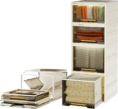 Produktbild von Heikoeco® Faltbarer Schrank Organizer Kleiderschrank, stapelbare Schubladenboxen aus hochwertigem Polypropylen,  (45cm breit, 2 x 26cm+2 x 36cm hoch)