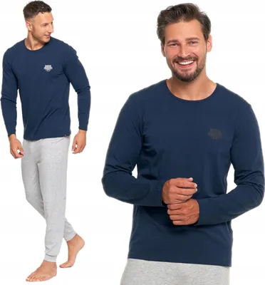 Produktbild von Klassischer Herren-Schlafanzug mit langen Ärmeln und glatter Baumwolle, MORAJ XXL
