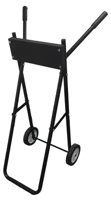 Produktbild von Klappbarer Außenbordmotorwagen - Motorständer für Bootsmotor - 85 kg Tragkraft - 99 cm Höhe - Stahlrahmen - Transportrollen - Schwarz