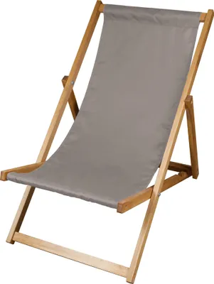 Produktbild von Liegestuhl Strandliege Sonnenliege Gartenliege Holz Geölter Liege Holzstrandliege 120kg Beige