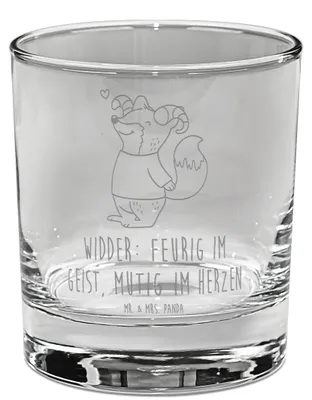 Produktbild von Mr. & Mrs. Panda Whiskyglas Widder Astologie - Transparent - Geschenk, Sternzeichen, Tumbler Glas, Astrologie, Whiskeyglas, Tierkreiszeichen, Geburtstagsgeschenk, Gravur