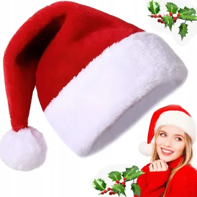 Produktbild von Weihnachtsmütze Nikolausmütze Weihnachtsmann Mütze Rote Santa Mütze Erwachsene