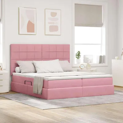 Image de Maison Exclusive - Lit à sommier LED avec matelas Rosa 180 x 200 cm en velours