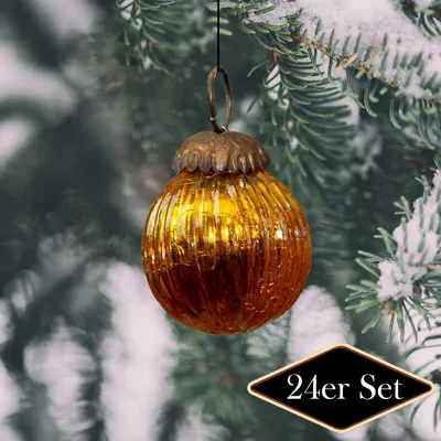 Produktbild von Christbaumkugelset, Gold, klein, Weihnachten, 24er Set