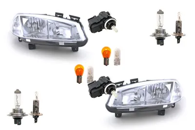 Zdjęcie produktu dla Reflektory samochodowe pasujące do Renault Megane II (2002-2005), żarówki halogenowe, lewa strona + aktuator