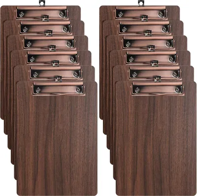 Produktbild von Holz-Klemmbretter mit Metallclip - 8 Stück - A5 Format