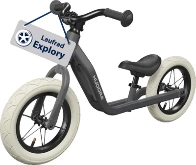 Produktbild von HUDORA Laufrad Explory ab 2,5 Jahren - shadow - Balance Bike mit Luftrad & Verstellbarer Sattelhöhe - für Jungen & Mädchen von 90-110 cm