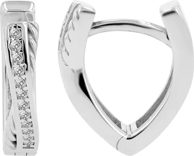 Produktbild von 925/- Echt Silber Klapp-Creolen "Asalea", Tropfen, Zirkonia, rhodiniert
