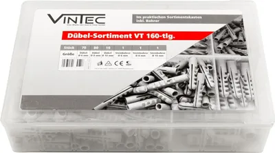 Produktbild von Vintec 160 Dübel + Betonbohrer 6,8,10mm Dübelsortiment  Universaldübel Sortiment