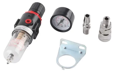 Immagine prodotto di Filtro-regolatore di pressione pneumatico da 1/4 di pollice con separatore acqua-olio e supporto per manometro, modello AFR2000