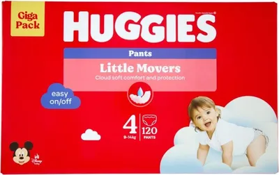 Zdjęcie produktu dla Huggies Little Movers 4, 9-14 kg, 120 szt