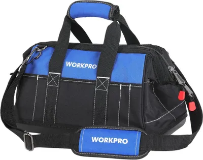 Produktbild von WORKPRO Elektriker Werkzeugtasche Wasserdicht 40CM 600D Polyester Schwarz Blau