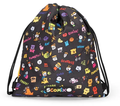 Kordelzugtasche 34x42 cm, leicht, wasserabweisend, Polyester, schwarz
