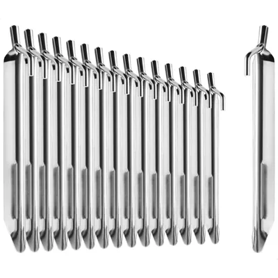 Produktbild von com-four® 16x Zelt-Heringe aus Stahl - robuste Erdnägel in V-Form für Camping