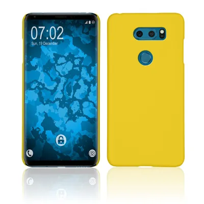 Produktbild von PhoneNatic Case kompatibel mit LG V30S ThinQ - Hülle gelb gummiert Hard-case Cover
